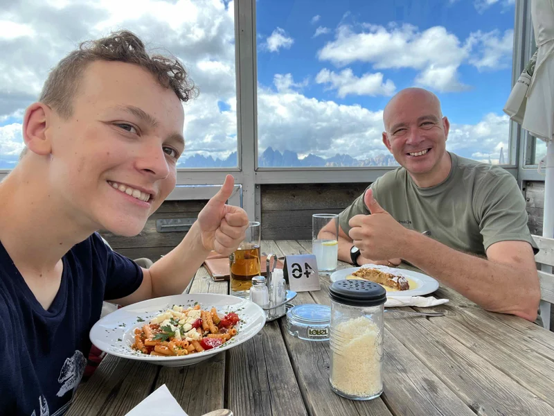 Patrick and his son on the Alta Via 2