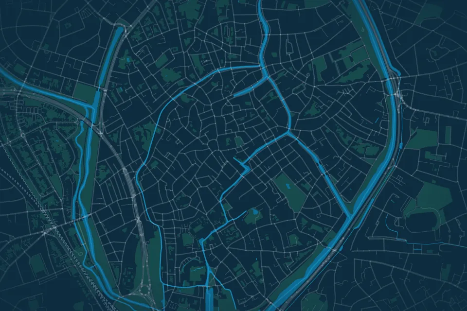 Map of the historic centre of Bruges